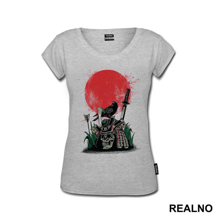 Skull And Helmet In On The Battlefield - Samurai