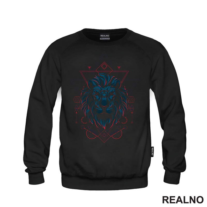 Sa Trouglovima - Plavi - Lav - Lion - Životinje - Majica