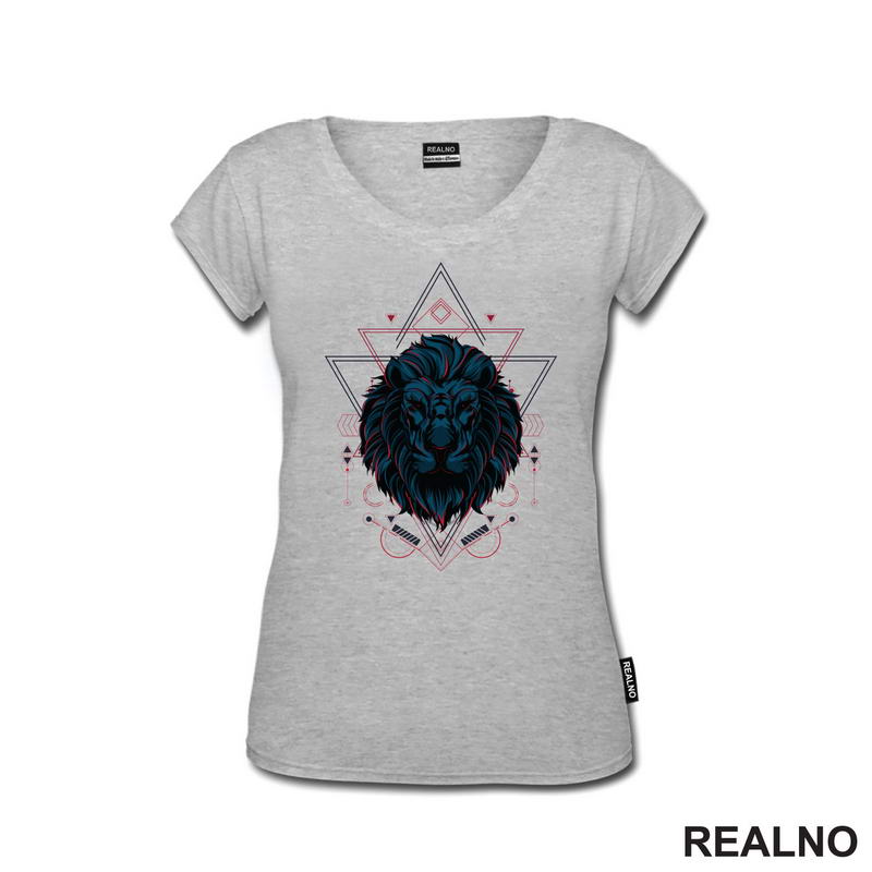 Sa Trouglovima - Plavi - Lav - Lion - Životinje - Majica