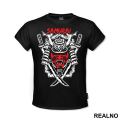 Samurai WIth Red Mask And Two Swords