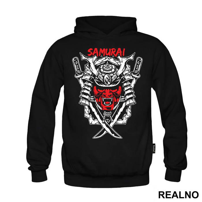 Samurai WIth Red Mask And Two Swords