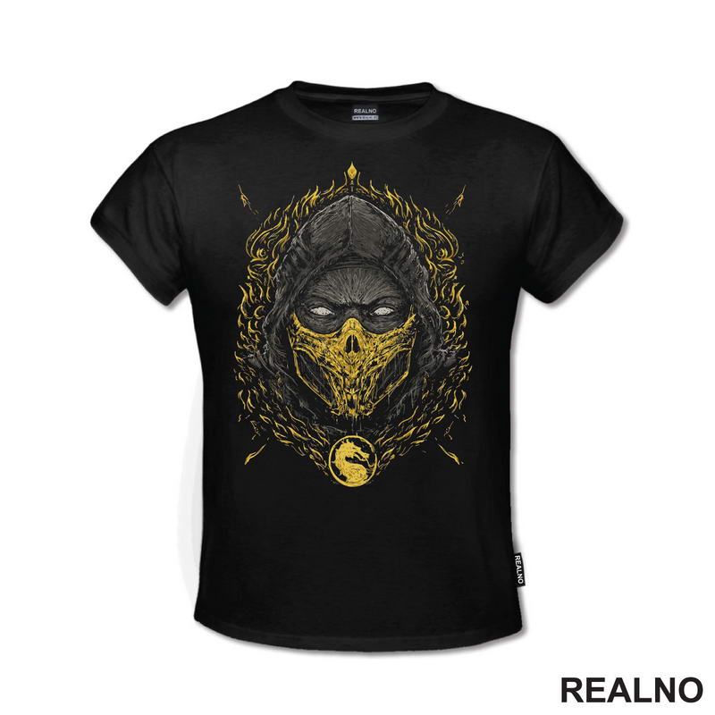 Scorpion - Dots - Head - Mortal Kombat - Majica