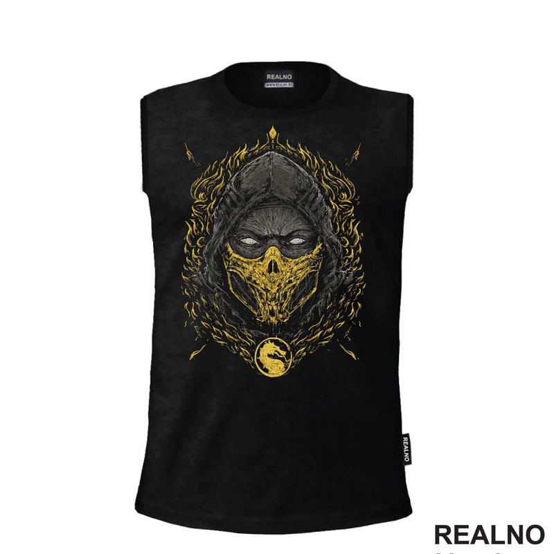 Scorpion - Dots - Head - Mortal Kombat - Majica