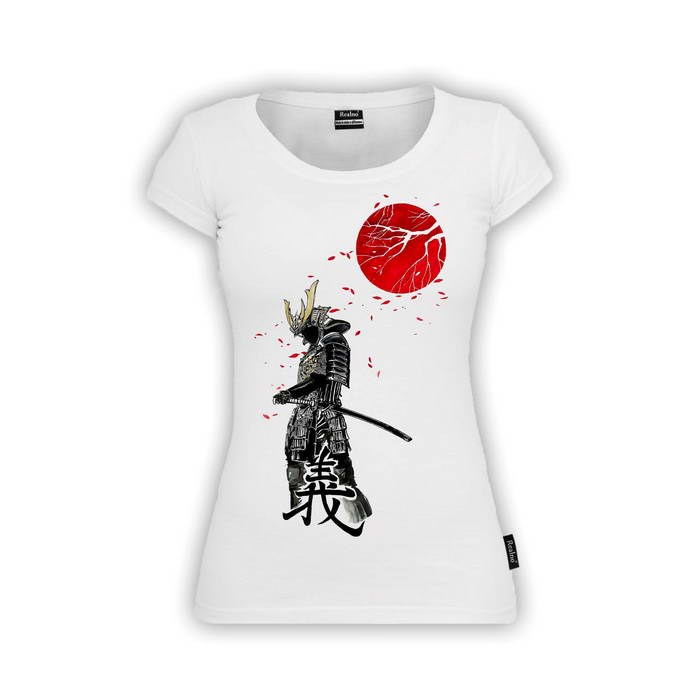 Tree Branch Infront Of The Red Moon - Samurai