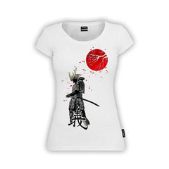Tree Branch Infront Of The Red Moon - Samurai
