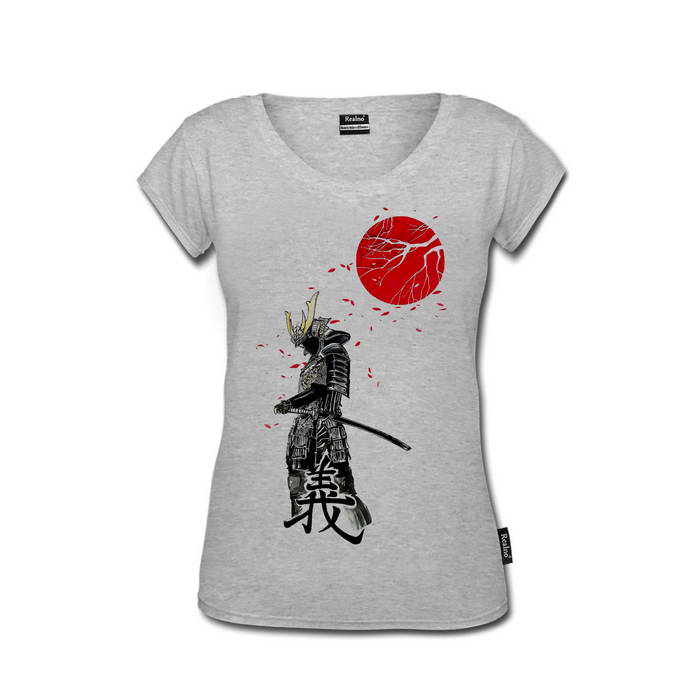 Tree Branch Infront Of The Red Moon - Samurai
