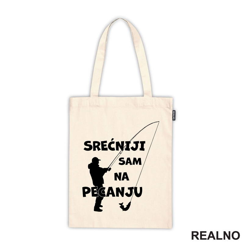 Srećniji Sam Na Pecanju - Pecanje - Fishing - Majica