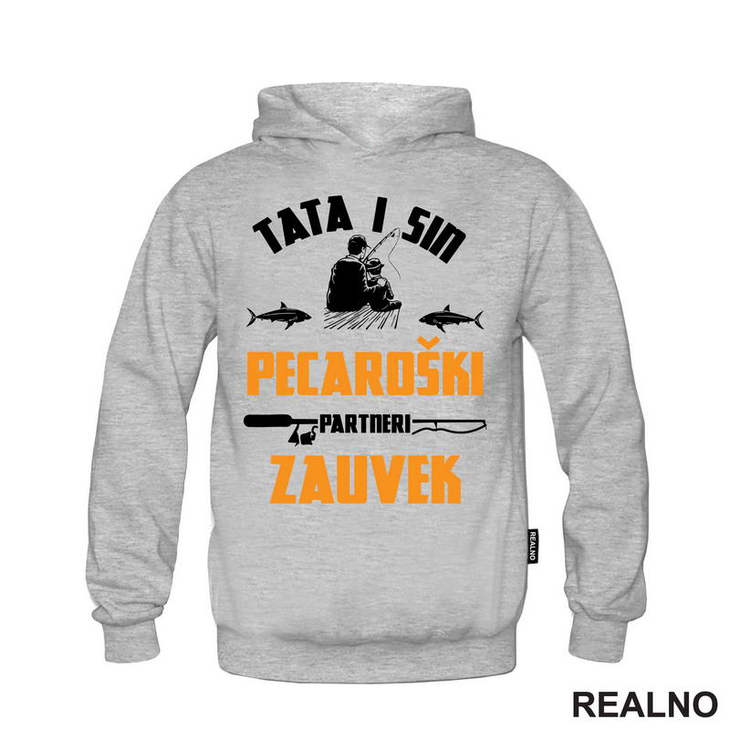 Tata I Sin - Pecaroški Partneri Zauvek - Narandžasto - Pecanje - Fishing - Majica