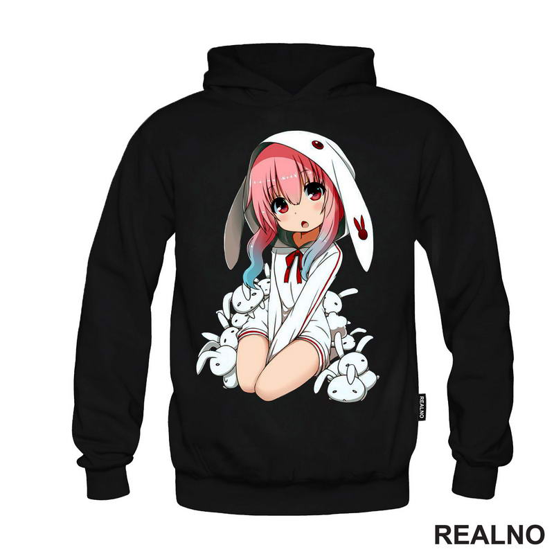 Cute Anime Girl With Rabbits - Anime - Majica