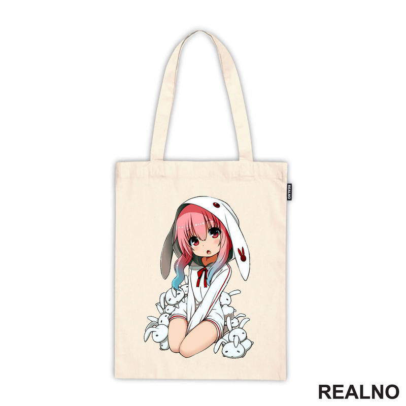 Cute Anime Girl With Rabbits - Anime - Majica
