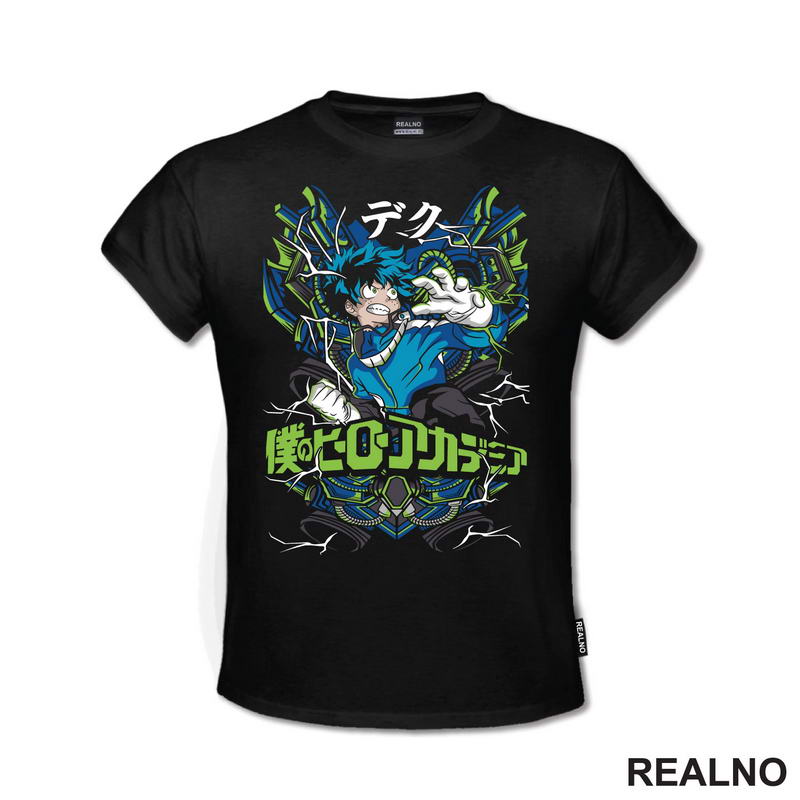 Deku - Blue And Green Lines - My Hero Academia - Majica