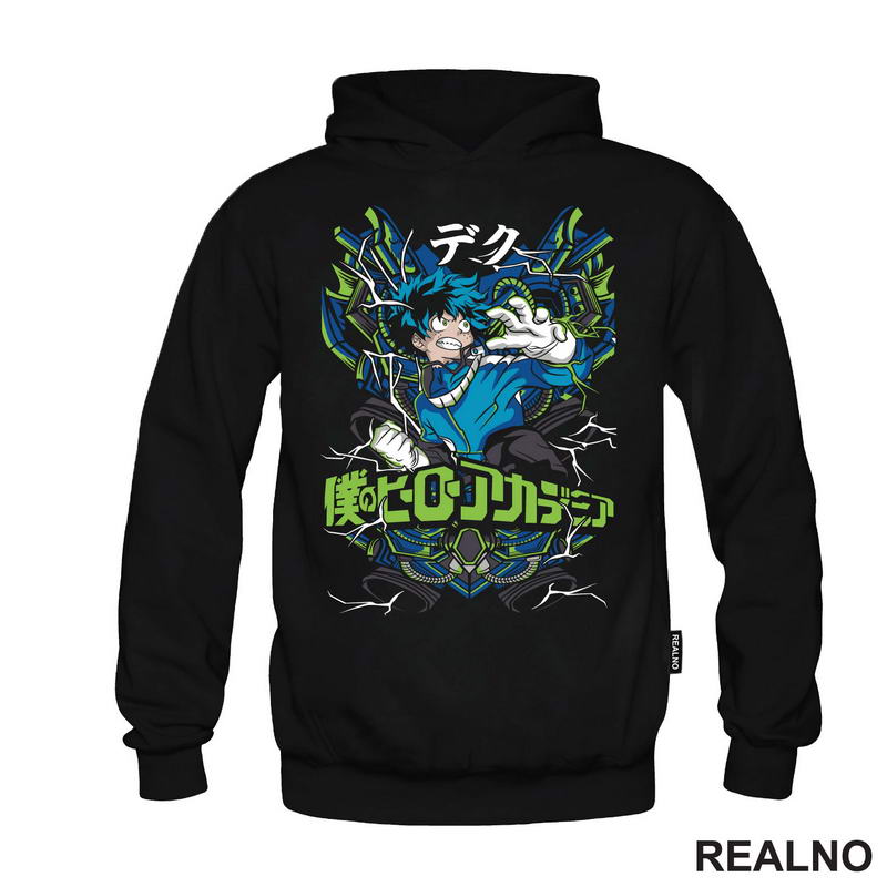 Deku - Blue And Green Lines - My Hero Academia - Majica
