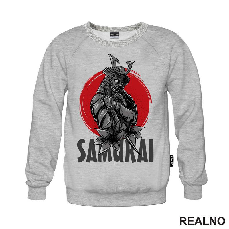 Red Moon And Flower - Samurai - Majica