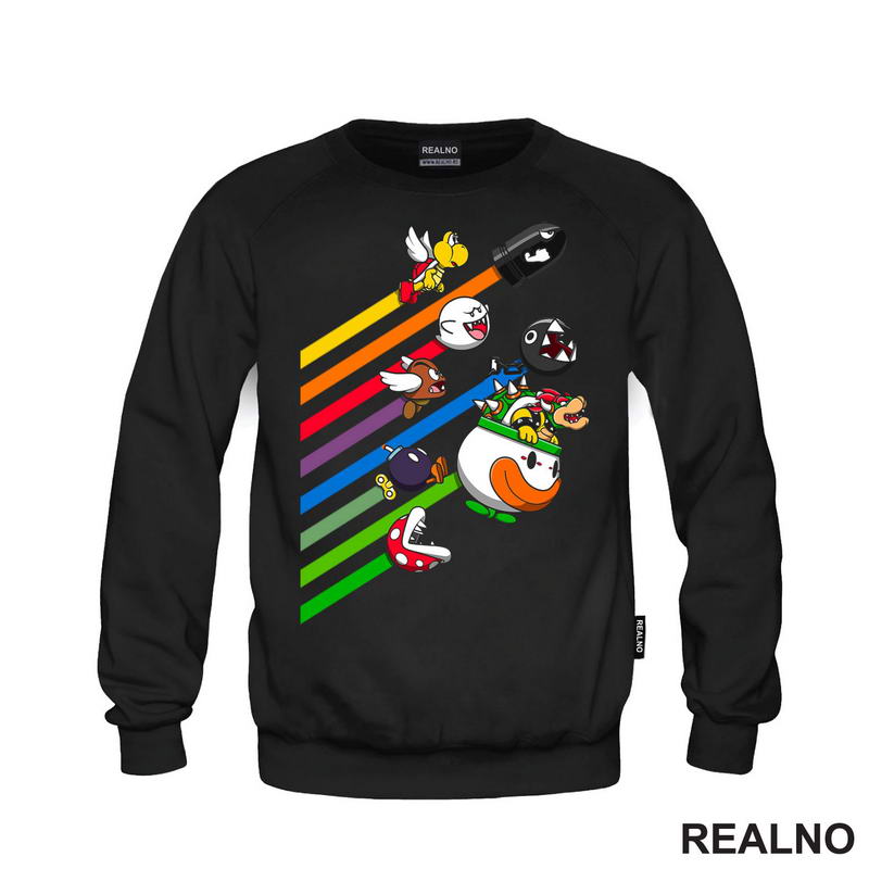 Zlikovci Lete Preko Duge - Super Mario - Majica