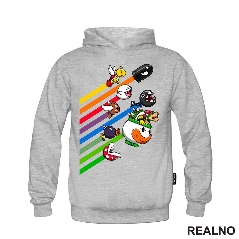 Zlikovci Lete Preko Duge - Super Mario - Majica