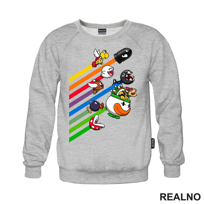 Zlikovci Lete Preko Duge - Super Mario - Majica