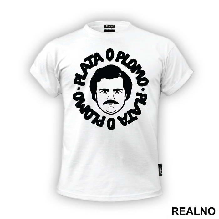 Plata O Plomo Pablo Escobar Head Illustration - Narcos