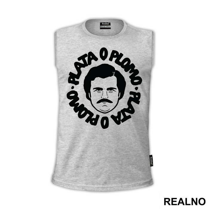 Plata O Plomo Pablo Escobar Head Illustration - Narcos