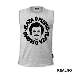 Plata O Plomo Pablo Escobar Head Illustration - Narcos