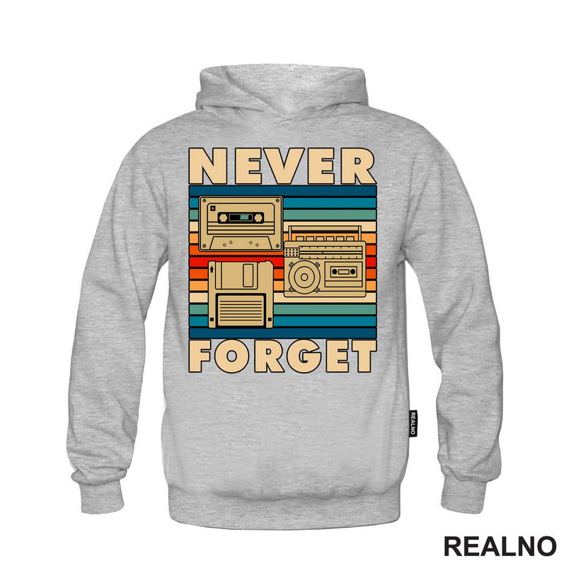 Never Forget - Old School Technology - Colors - Geek - Majica