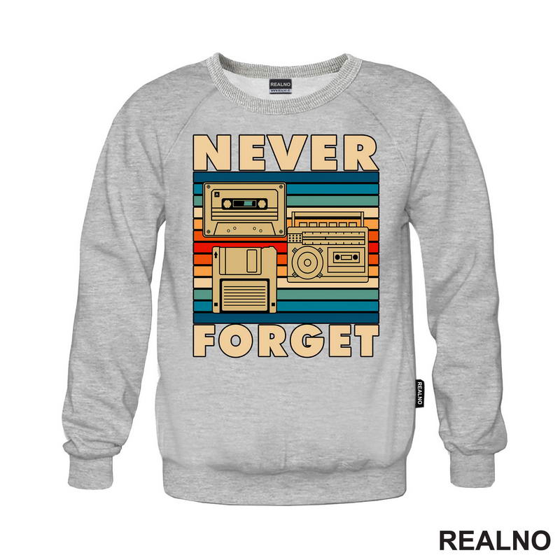 Never Forget - Old School Technology - Colors - Geek - Majica