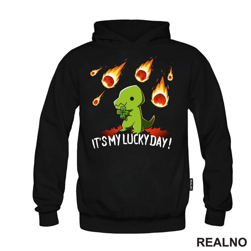 It's My Lucky Day - Dinosaurs And Four Leaf Clover - Humor - Majica
