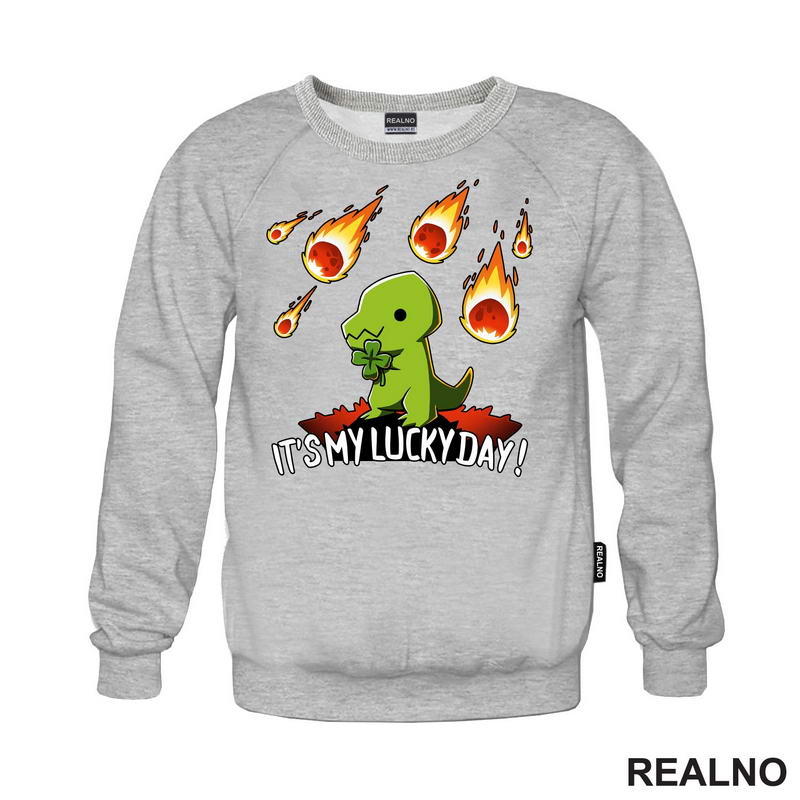 It's My Lucky Day - Dinosaurs And Four Leaf Clover - Humor - Majica