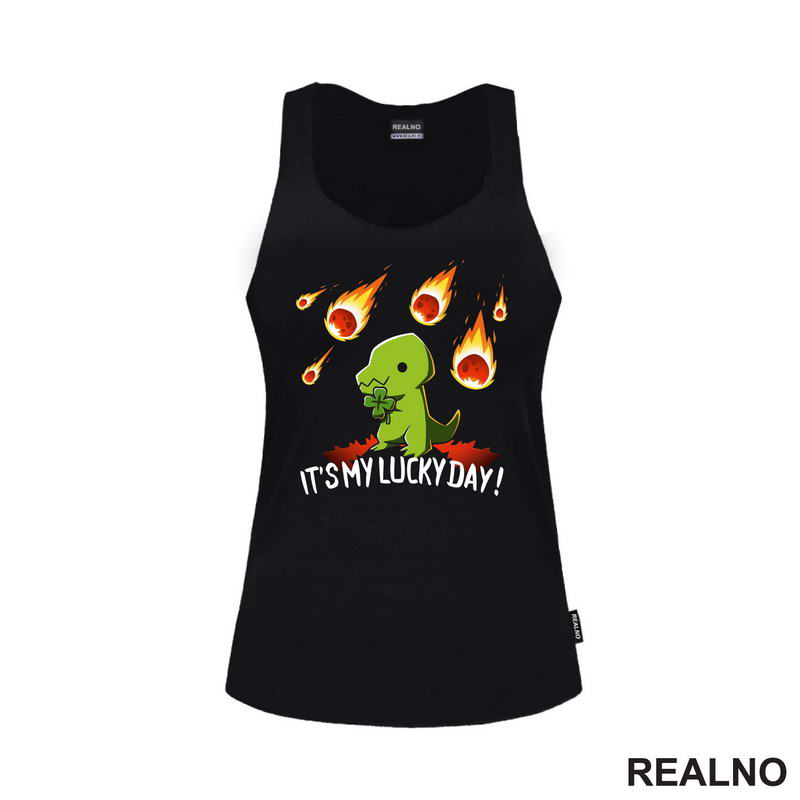It's My Lucky Day - Dinosaurs And Four Leaf Clover - Humor - Majica
