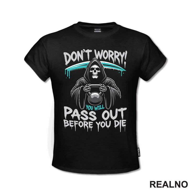 Don't Worry - Kettlebell And Grim Reaper - Trening - Majica