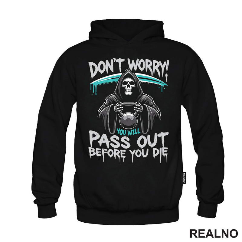 Don't Worry - Kettlebell And Grim Reaper - Trening - Majica