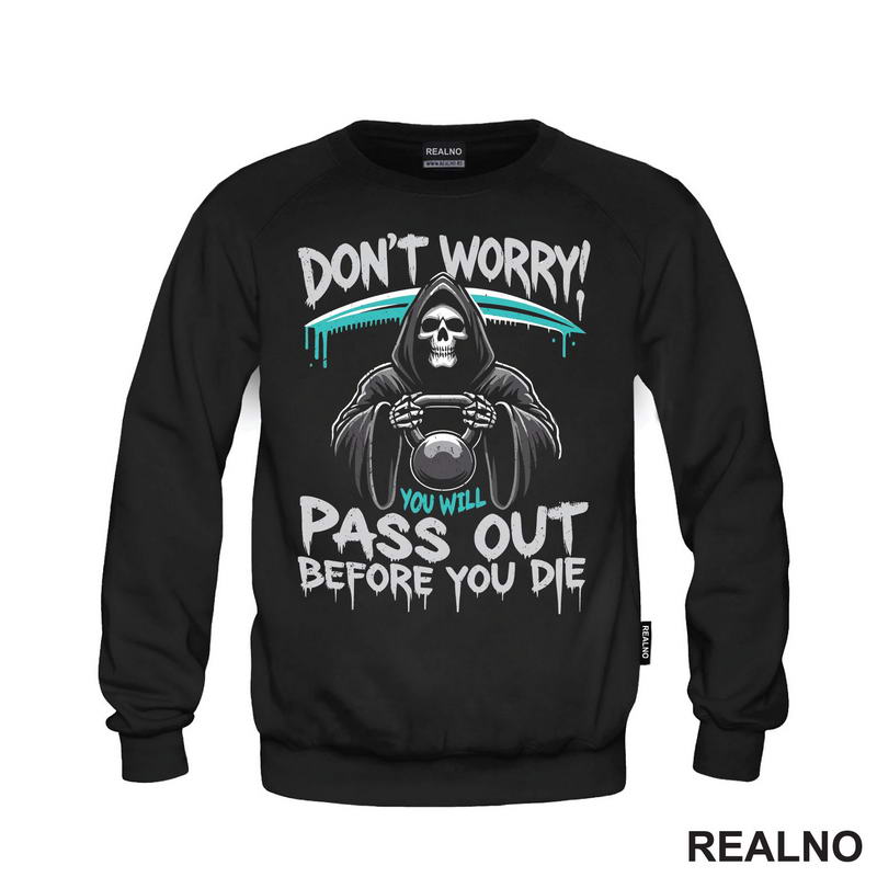 Don't Worry - Kettlebell And Grim Reaper - Trening - Majica