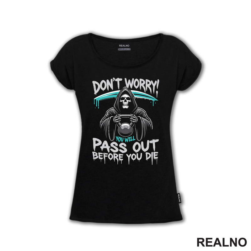 Don't Worry - Kettlebell And Grim Reaper - Trening - Majica
