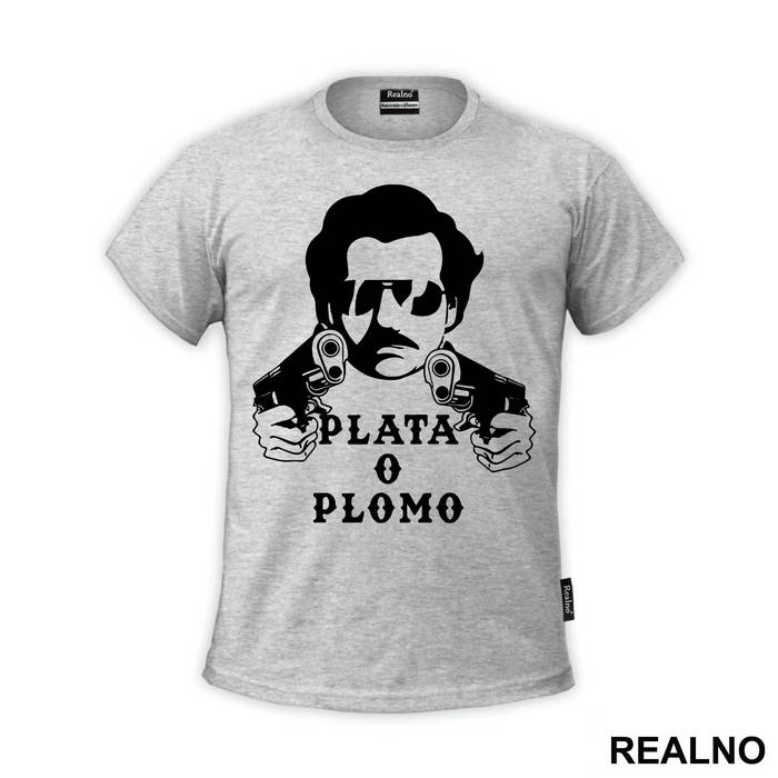 Plata O Plomo Pablo Escobar Holding Two Guns - Narcos