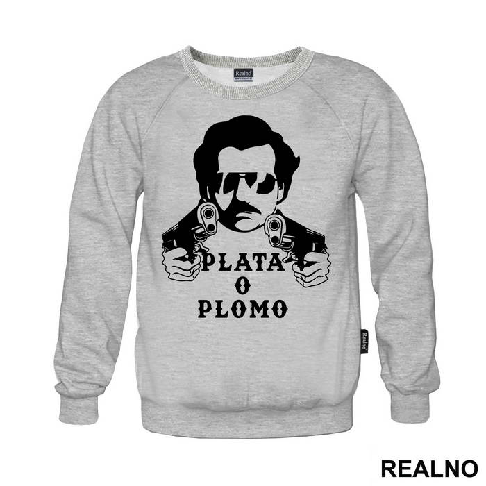Plata O Plomo Pablo Escobar Holding Two Guns - Narcos