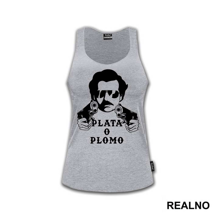 Plata O Plomo Pablo Escobar Holding Two Guns - Narcos