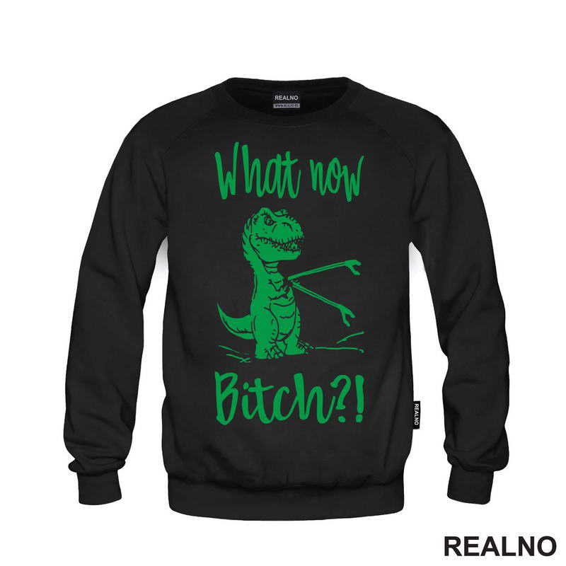 What Now Bitch - T-Rex - Arms - Humor - Majica