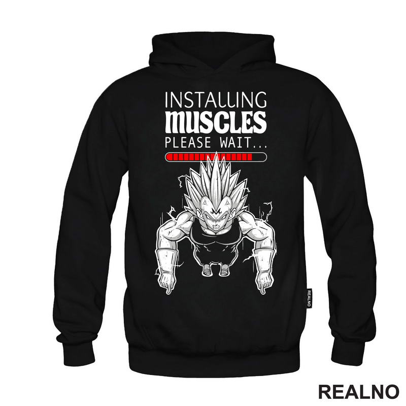 Installing Muscles - Please Wait - Goku - Dragon Ball - Majica