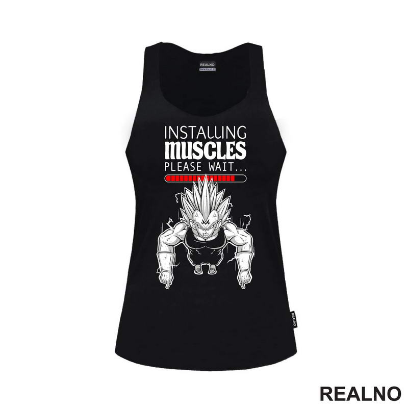 Installing Muscles - Please Wait - Goku - Dragon Ball - Majica