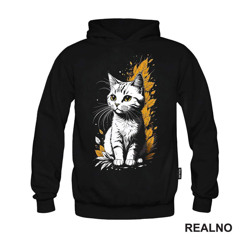 Mačka Sa Jesenjim Lišćem - Cat - Majica