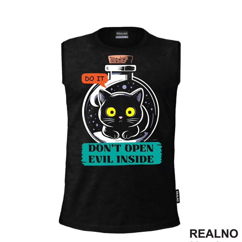 Don't Open Evil Inside - Do It - Cat - Dark Humor - Majica