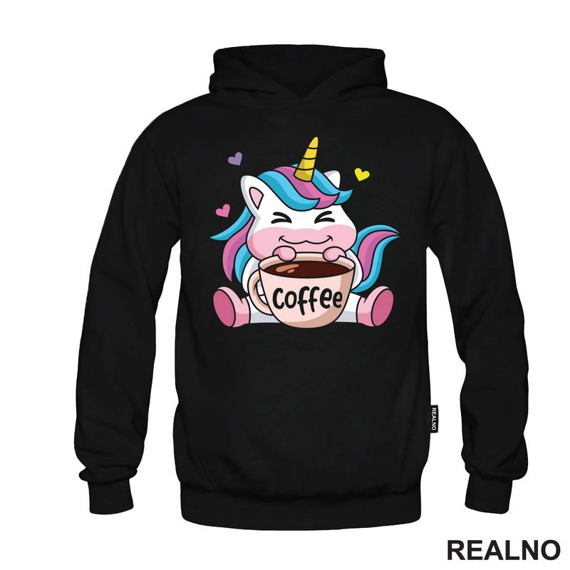 Slatki Jednorog Sa Kafom - Coffee - Kafa - Majica