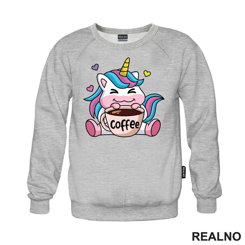 Slatki Jednorog Sa Kafom - Coffee - Kafa - Majica