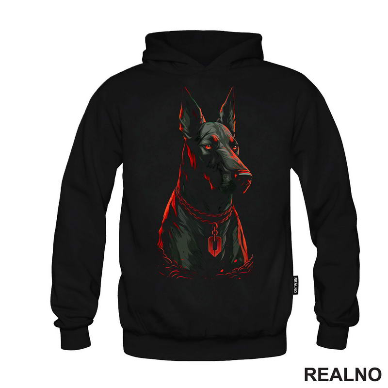 Doberman - Crvene Linije - Pas - Dog - Majica