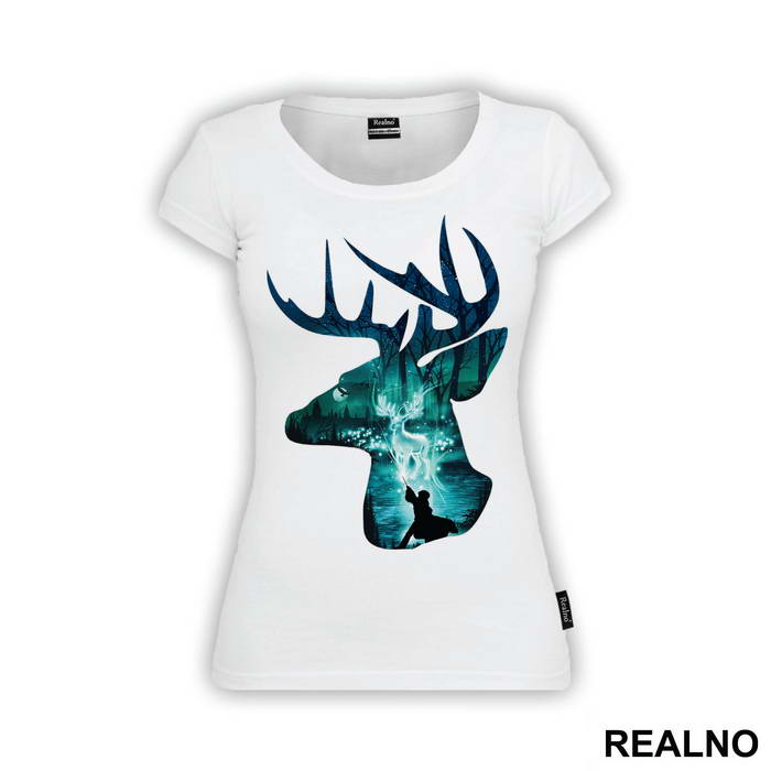 Stag Patronus Head Double Exposure - Harry Potter