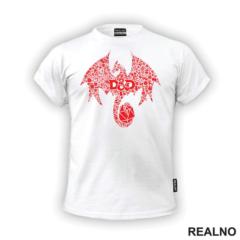 Red Dragon And Symbols - D&D - Dungeons And Dragons