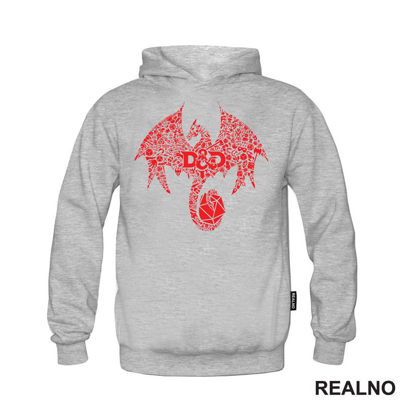 Red Dragon And Symbols - D&D - Dungeons And Dragons