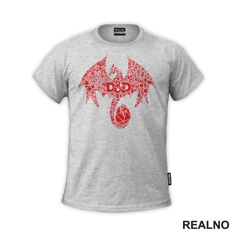 Red Dragon And Symbols - D&D - Dungeons And Dragons