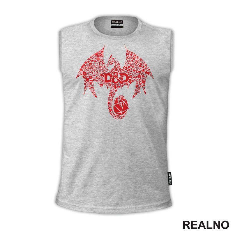Red Dragon And Symbols - D&D - Dungeons And Dragons