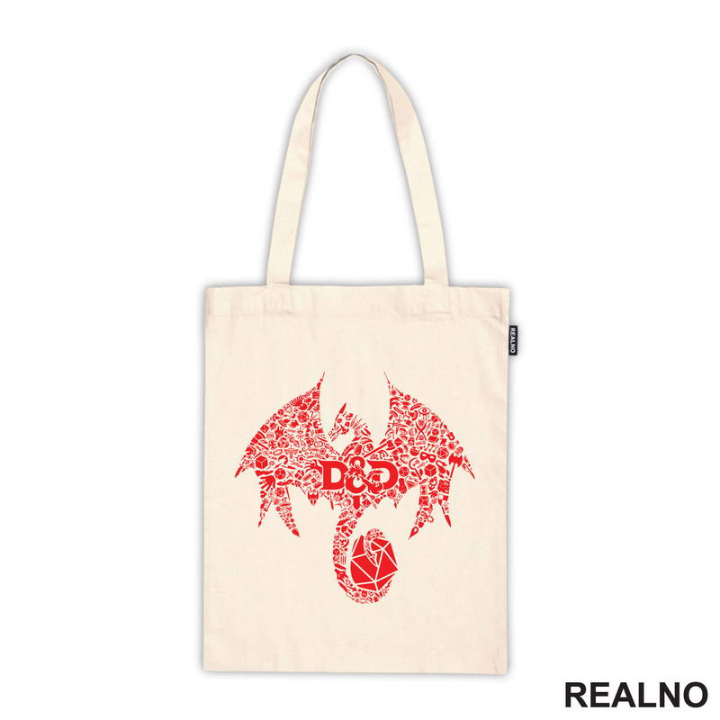 Red Dragon And Symbols - D&D - Dungeons And Dragons