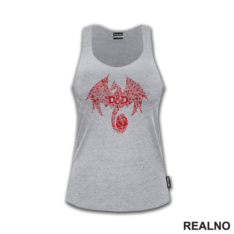 Red Dragon And Symbols - D&D - Dungeons And Dragons